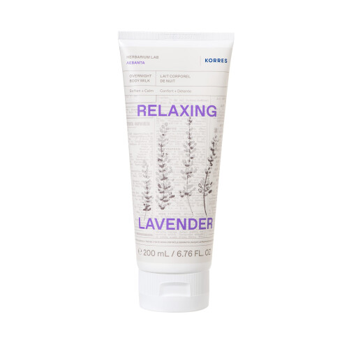 Korres Relaxing Lavender Overnight Body Milk, Soothing Body Moistureser 200 ml