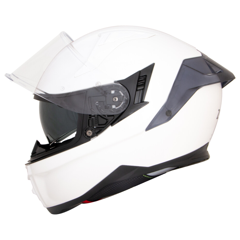 (White, L) ZORAX Hunter DVS Full Face Motorbike Helmet Motorcycle Inner Sun Visor-image-OPC-PFSQ5WW-NEW