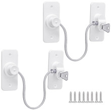 2 Packs Window Safety Lock, Alieem Versatile Window Restrictor Self Adhesive for UPVC No Drilling Window, Refrigerator Lock with Key Child Pet Safety