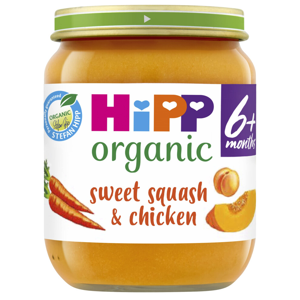 Organic Sweet Squash & Chicken Baby Food Jar 6+ Months (6 x 125g)