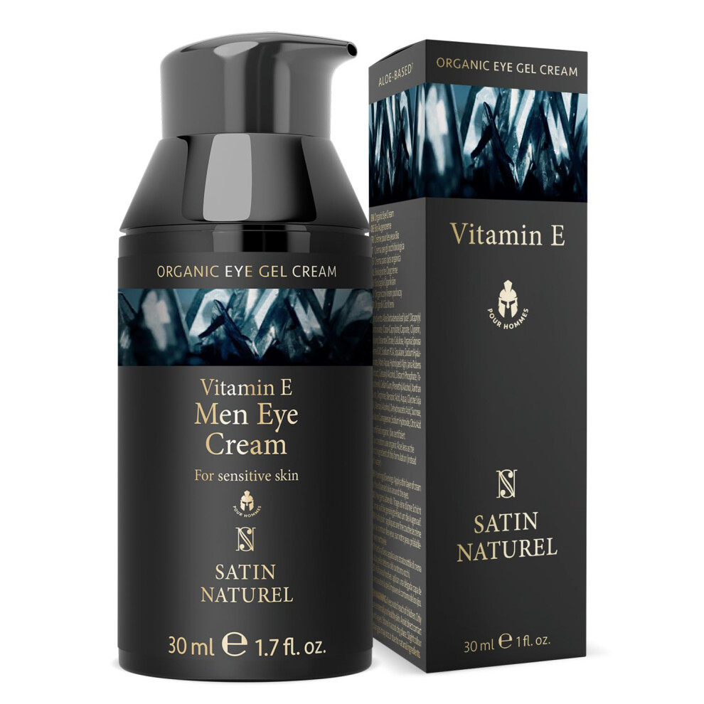 Mens Eye Cream 30ml, Powerful Organic Under Eye Cream Anti Aging, Wrinkles, Dark Circles - Mens Face Cream with Hyaluronic Acid, Vitamin E, Aloe Vera