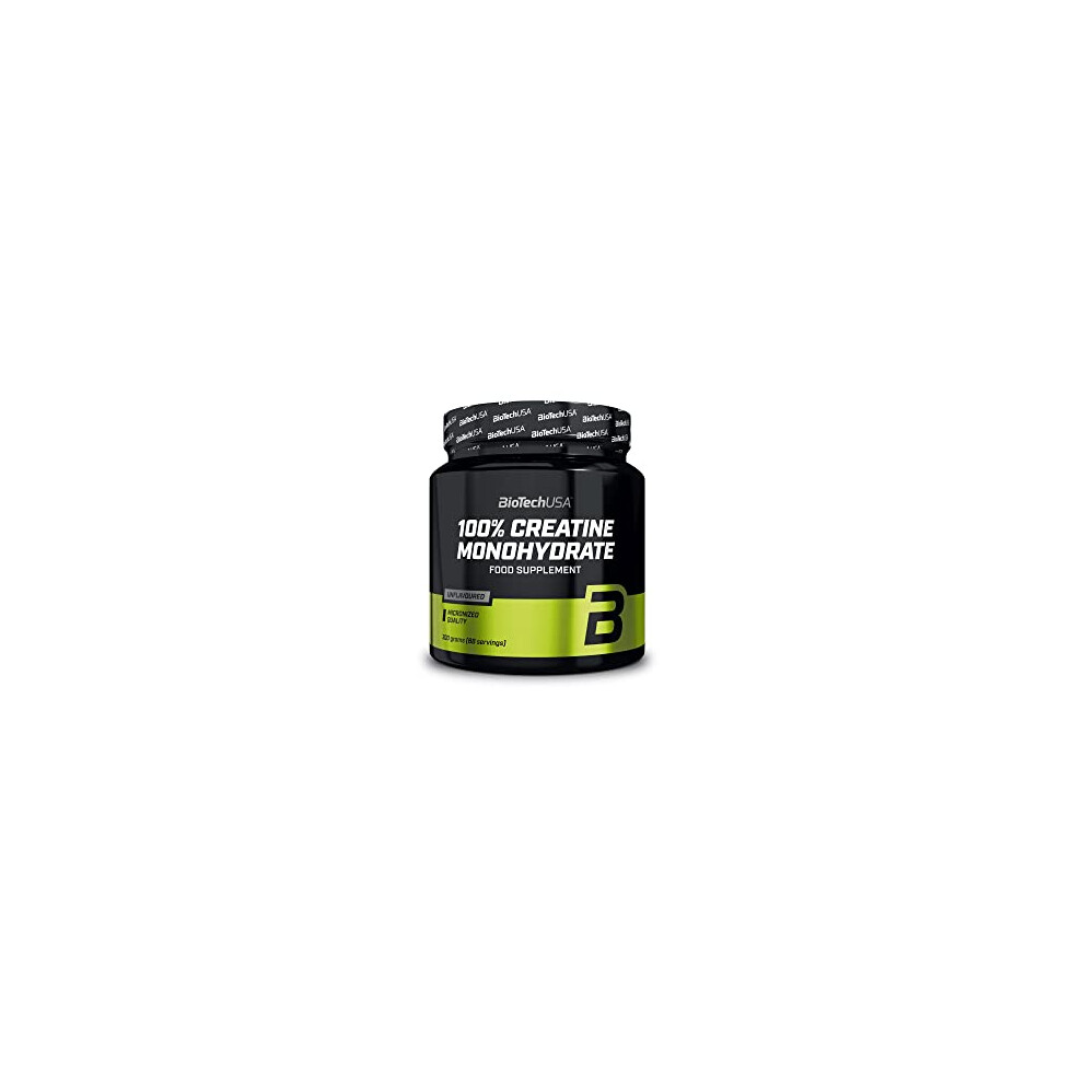 Biotechusa 100% Creatine Monohydrate | Pharmaceutical-Grade Creatine | Micronized | Vegan | Glutenfree, Unflavoured, 300 G