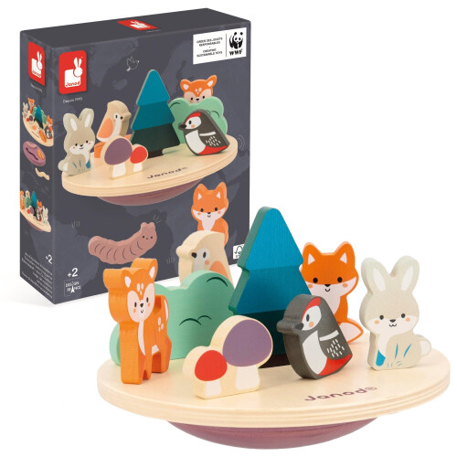 Janod Wwf-dès FSC Wood Balance Ecosystem Theme-Early-Years Developmental Game-in Partnership with WWF-24 Months +, J08642, Multicolor