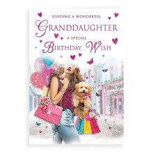 Traditional Birthday Card Granddaughter - 9 x 6 inches
