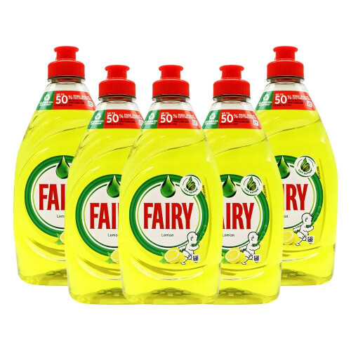 Fairy Washing Up Liquid Lemon, 320ml - Powerful Grease-Cutting Dish Soap with a Zesty Lemon Scent for Sparkling Clean Dishes (5)