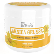 Dulàc - Arnica Gel for Bruising and Swelling 500 ml, 98% Strong Arnica Cream for Muscle and Joint Relief, Non-Greasy, Natural Formula, Arnica Cooling