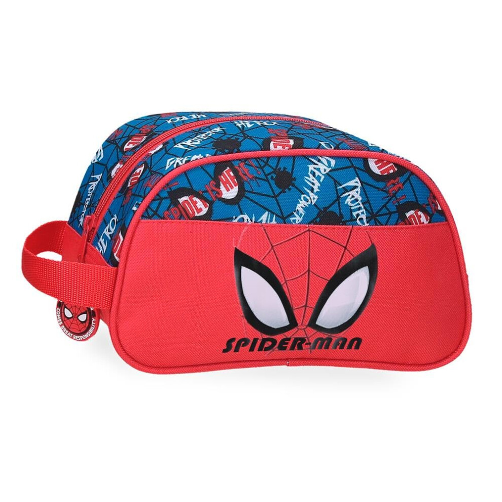 Joumma Marvel Spiderman Authentic Adaptable Toiletry Bag Red 24x14x10cm Polyester L, red, Adaptable Toiletry Bag