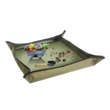 Plant Repotting Mat Waterproof Planting Mat Indoor Portable Potting Trap Plant Transplanting Mat for Succulent Plants Dark Green
