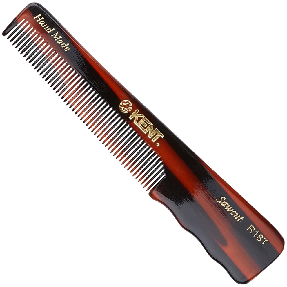 Brushes Handmade Comb, Fine Toothed Pocket Hair Comb A R18T, Suitable For Wet Or Dry Hair, Fine Or Thinning Hair, 138mm Pocket Hair Comb with Thumb