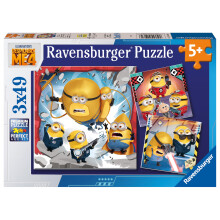 Ravensburger Cattivissimo Me 4: Set Puzzle Minions 3x49 Pezzi per Bambini - Attività Senza Schermo