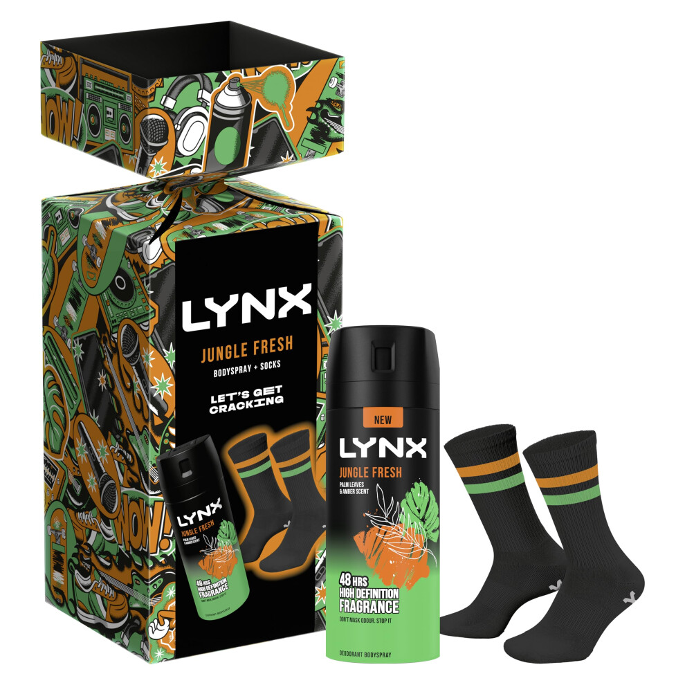 Jungle Fresh deodorant Gift Set body spray + socks perfect gifts for him 1 piece