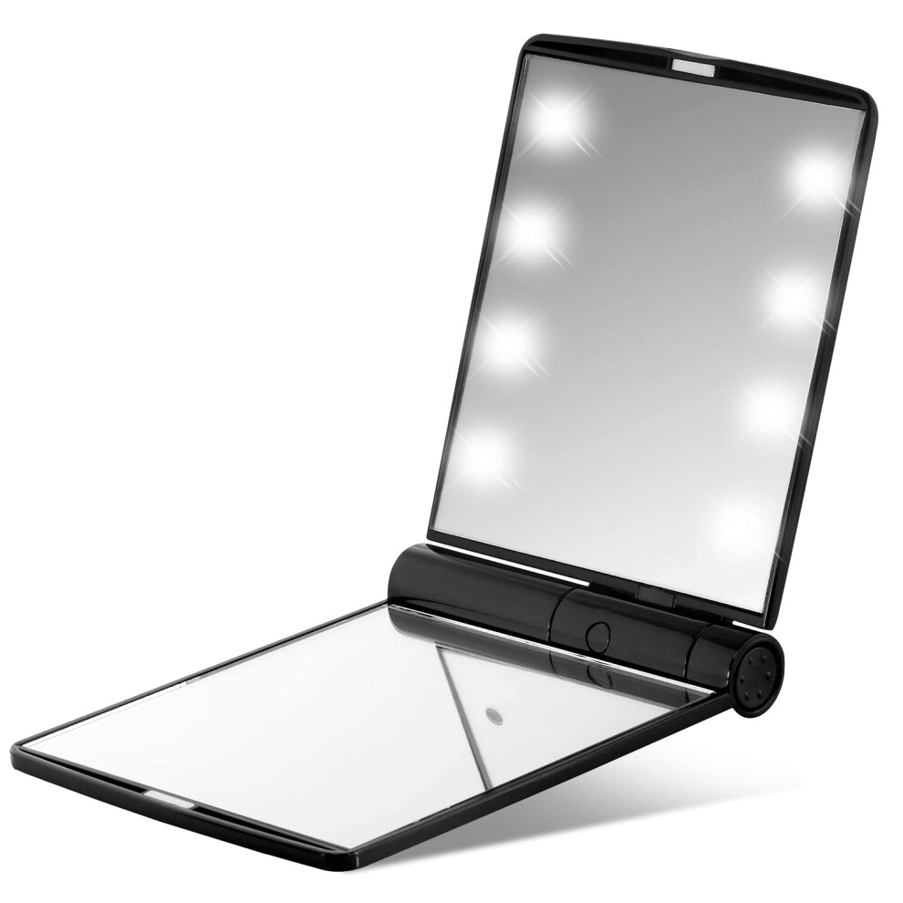 Glamza Light Led Foldable Illuminated Make Up Cosmetic Flip Beauty Vanity Mirror Travel