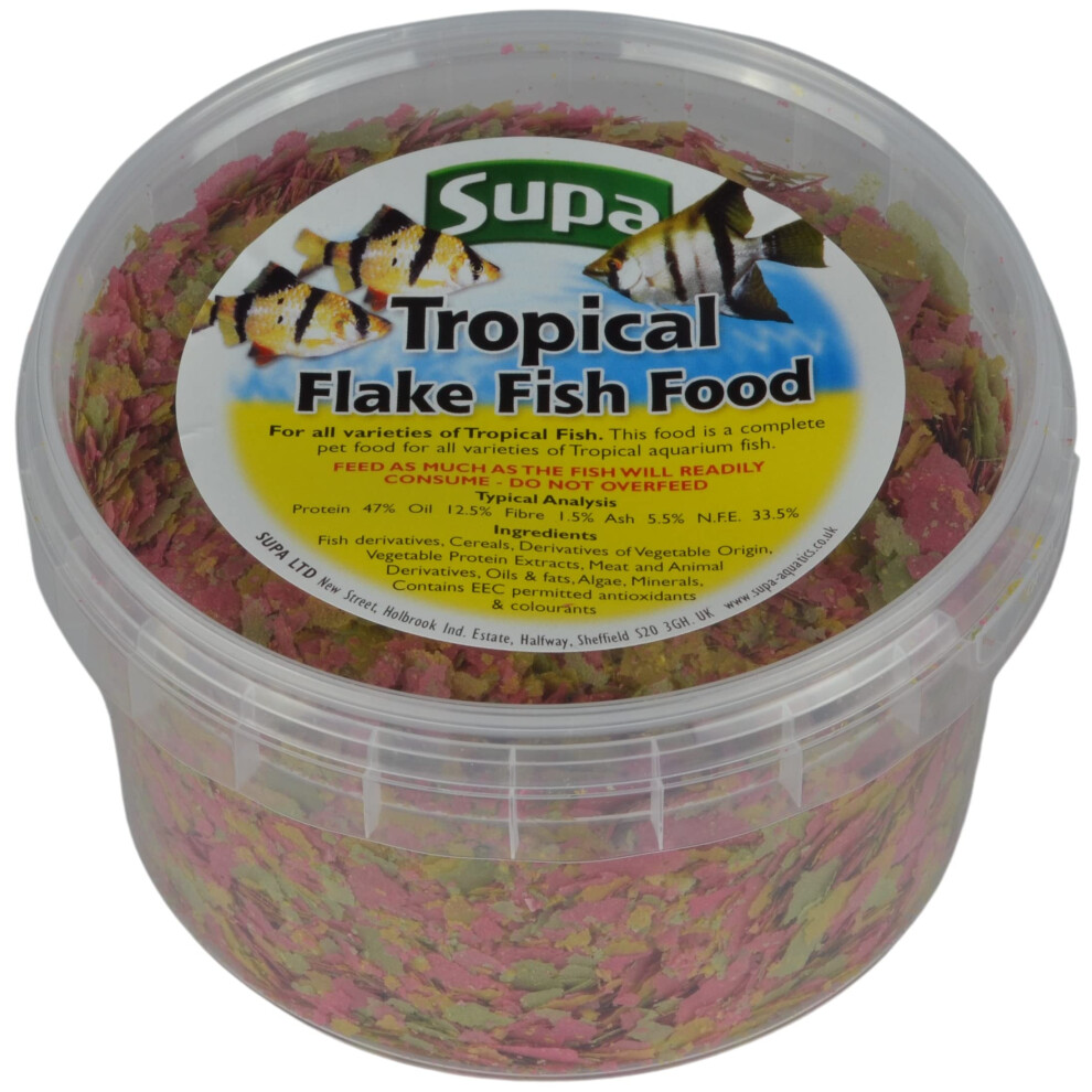 Aquarium Fish Food Tropical Flake 500ml (Pack of 2) | Premium Quality Nutritious Fish Food Offering a Complete Balanced Diet for Tropical Fish