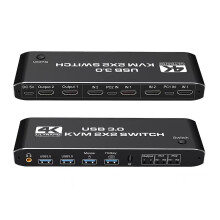 2x2 Usb 3.0 Hdmi Kvm Switch 4k 60hz Dual Monitor Extended Display Switcher 2 Pdp