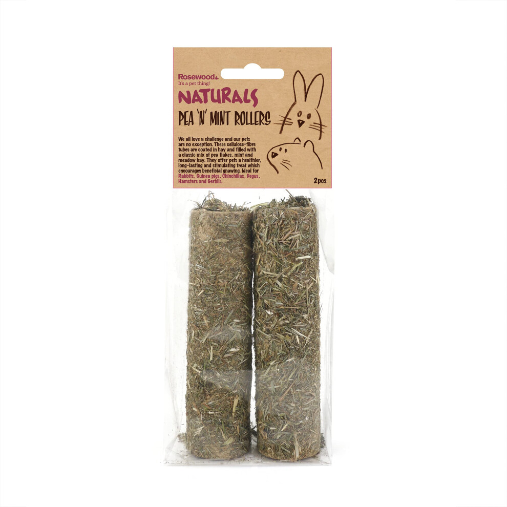 Rosewood, Natural Naturals Pea 'n' Mint Roller Treats 2pc for Small Animals