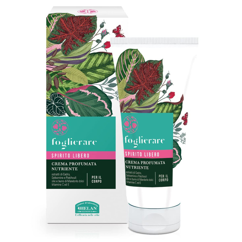 Helan Cream Foglierare Spirito Libero - Nourishing, Scented Body For Dry Skin With Vitamin C & E, Almond Oil & Butter - Gentle Moisturiser With Jasmine &