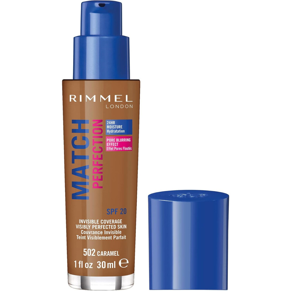 (Rimmel London Match Perfection Foundation, Spf 20, 506 Deep Noisette) Rimmel Match Perfection Foundation | Medium Coverage, 24hr Hydration, No Caking