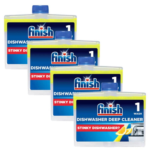 Finish Finish Lemon Sparkle Dishwasher Cleaner, 4 x 250ml