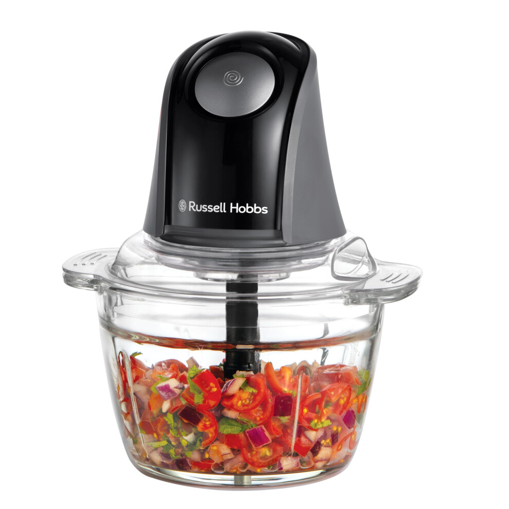 Food Processor [Mini Chopper] Electric Dicer (For Vegetables, Fruit, Meat, Garlic, Onion, 1L Bowl, Dishwasher Safe, 2 Speeds,Stainless Steel Blades,