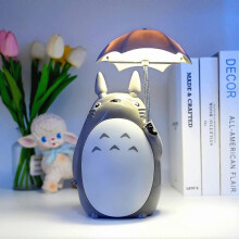 My Neighbor Cute Stuff Night Light,totoro Merchandise,with 2 Modes for Bedroom Bedside Lamp Reading Light Best Gifts for Girls Boys And Friends (grey)