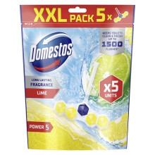 Power 5 Lime Toilet Rim Blocks toilet freshener with a long-lasting fragrance clean and freshen for up to 300 flushes 5x 50 g