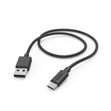 USB-kabel - HAMA - 00201594 - 1 m - USB 2.0 - USB A naar USB C - Zwart