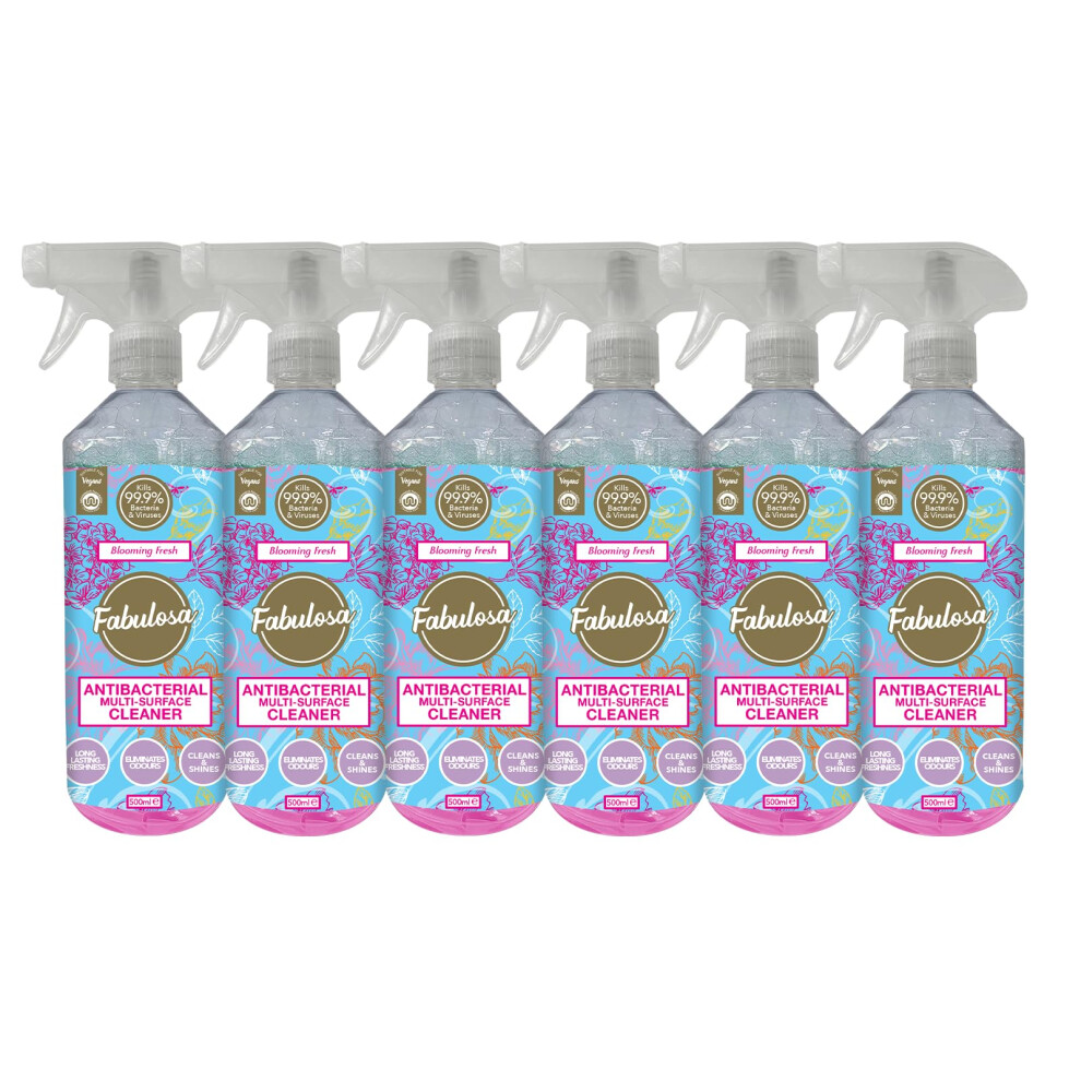 Antibacterial Disinfectant Spray, All Purpose Multi Surface Cleaner, 500ml, 6 pack, Blooming Fresh