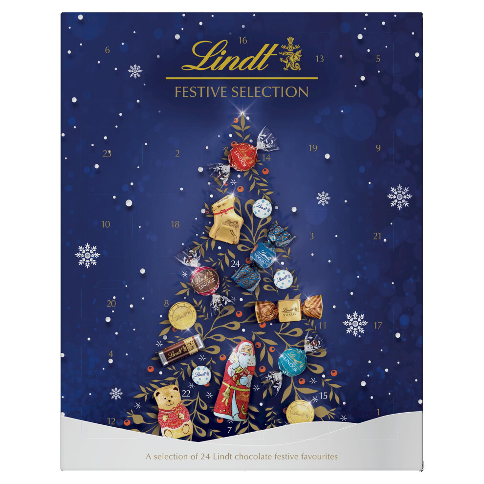 Festive Selection Advent Calendar 2024 | Large 289 g | A Selection of 24 Lindt Chocolate festive favourites for Him and Her | For Adults and Kids