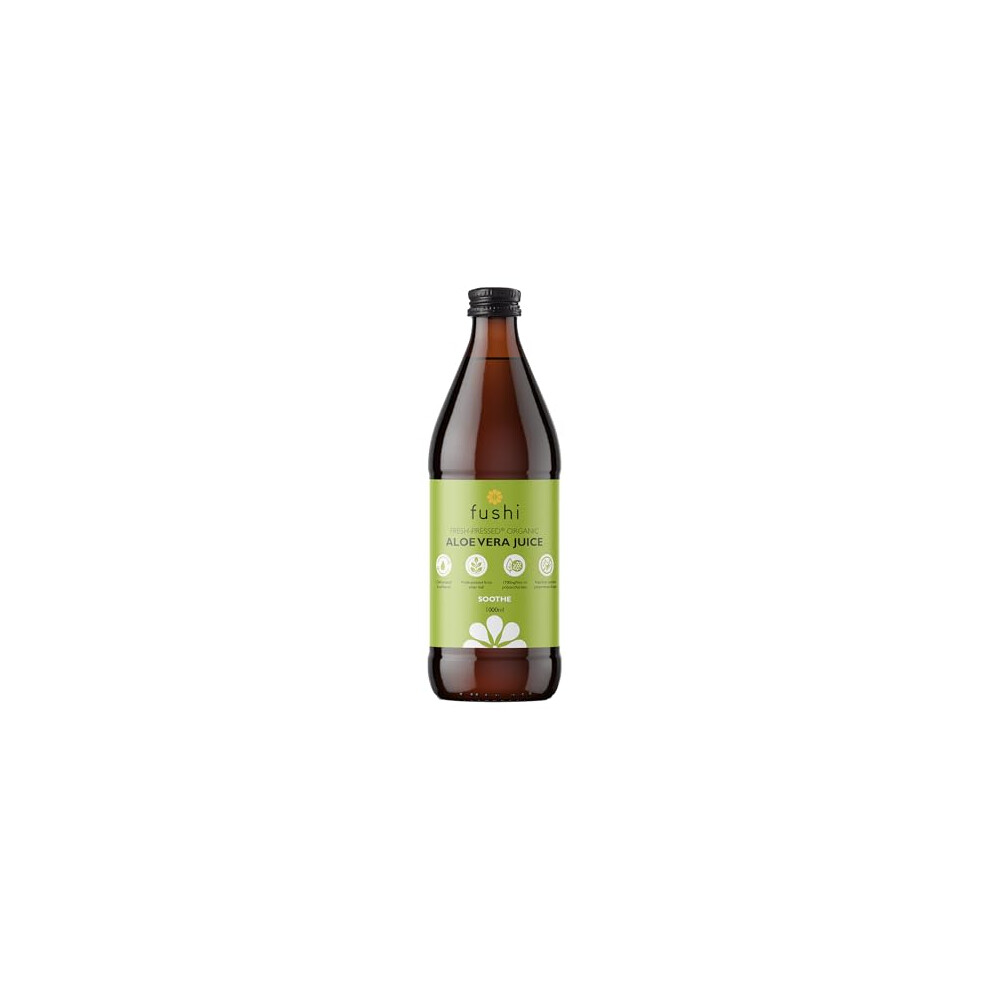 Fushi Organic Aloe Vera Juice 1L, Cold-Pressed Inner Leaf Drink, Vegan | Unfiltered & not from concentrate, min 1700mg polysaccharides per litre, no bitter outer rind. UK made, in a glass bottle - Image 6
