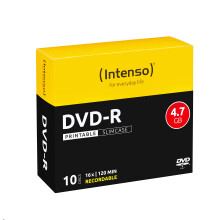 DVD-R Blank Printable 4.7GB 16x Speed Slim Case Pack of 10