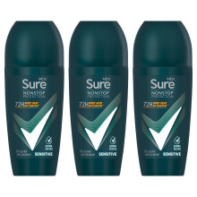 Antiperspirant Sensitive 72H Nonstop Sweat and Odour Protection Alcohol-Free Roll On with Fresh and Clean Scent Deodorant Roll-On for Men, 50ml Pack