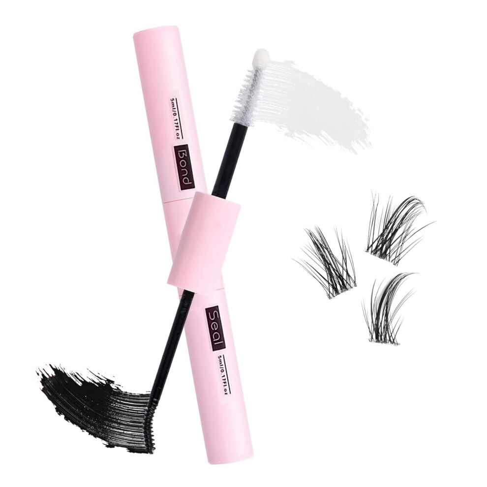 Grovl Lash Bond And Seal Cluster Eyelash Lashes Glue For Individual Diy Eyelash Extensions Lasting Strong Hold Waterproof 2 In 1 Mascara Eyelash Extension