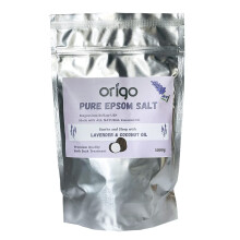 8697775583719: Origo Pure Epsom Salt with Lavender & Coconut Oil 1kg - Relaxing Bath, Sleep & Stress Relief