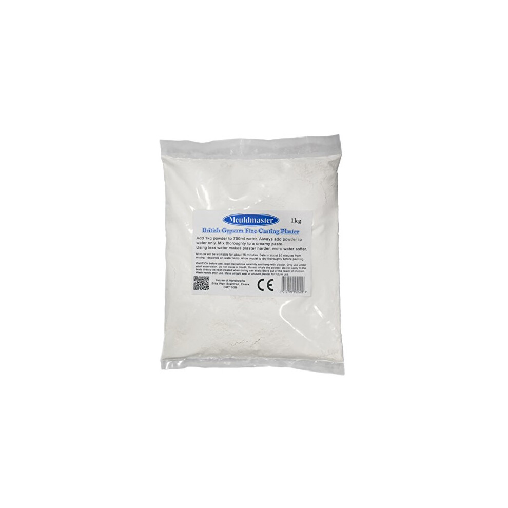 Mould Master British Gypsum Fine Casting Plaster 1Kg, White, 20 X 15 X 1 Cm 1013798500026