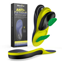 Work Orthotic Insoles for Plantar Fasciitis - Welnove Superior Comfort Work Boot Insoles for Standing All Day - Anti Fatigue Medium Arch Support Shoe