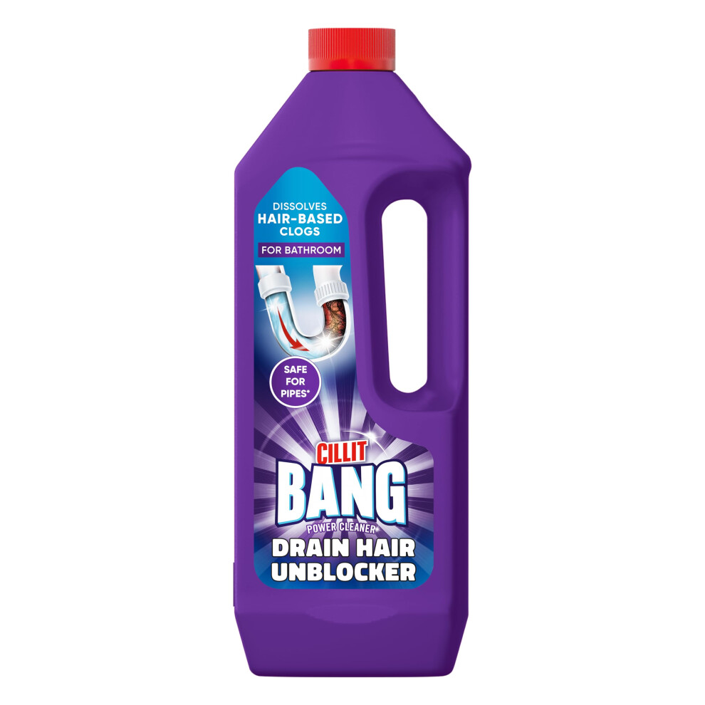 Hair Drain Unblocker Gel, Dissolves Hair-Based Blockages, For Showers and Baths, 1 Litre (2 Uses)