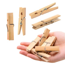 Clothes Pegs Pack of 80 Washing Pegs Heavy Duty Spring Bamboo Laundry Pegs for Washing Lines Laundry Pegs for Arts & Crafts/Card/Pictures Holders