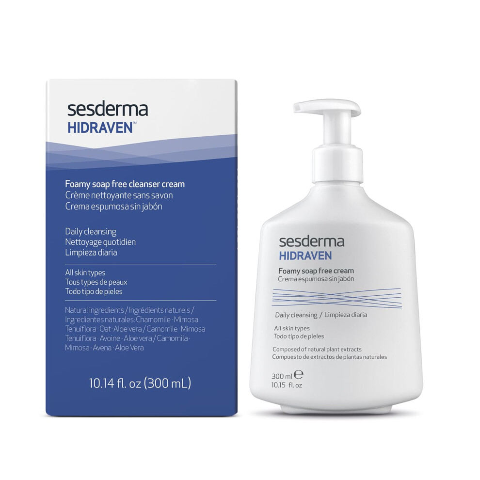 Sesderma Cream | Hidraven Foamy Soap Free Cleanser | Gentle & Effective Cleansing For Refreshed Skin Feel | Daily Cleansing Care For All Skin Types - Ideal For
