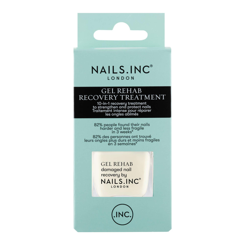 Nails.inc Gel Rehab Recovery Treatment, 10 In 1 Nail Treatment And Base Coat, Formulated With Peptides And Keratin Rich Ingredients To Strengthen And