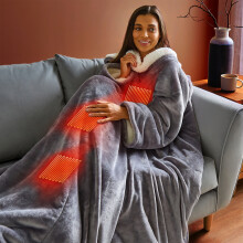 Silentnight Luxury Snugsie USB Heated Wearable Blanket, Sherpa Fleece Lined