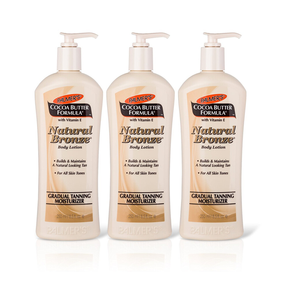 Cocoa Butter Formula Natural Bronze Body Lotion, 250 ml (Pack of 3)