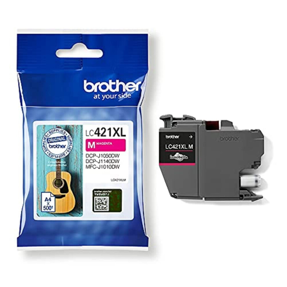 BROTHER, LC-421XLM Inkjet Cartridge, Magenta, Single Pack, High Yield Includes 1 x Inkjet Cartridge, Brother Genuine Supplies