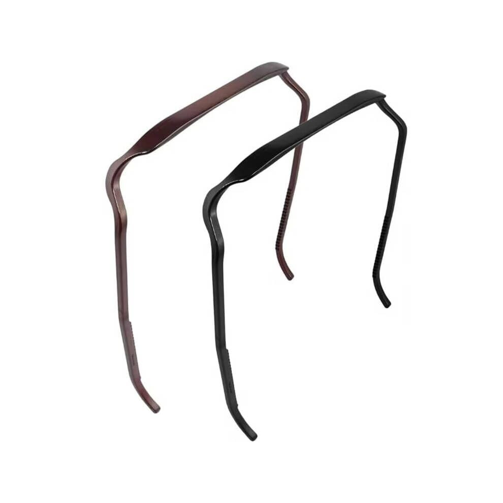 Breezo 2Pcs Square Headbands, Curly Thick Hair Large Headband Like Sunglasses, Plastic Hair Hoop Hairband, Sunglasses Headband, Invisible Hair Hoop,