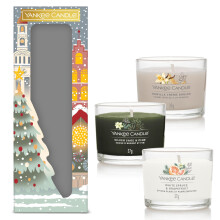 Scented Candles Gift Set , 3 Mini Filled Votive Candles , Perfect Christmas Gifts for Women , Passport to the Holidays Collection, Signature