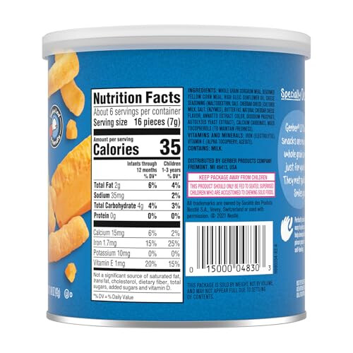 Nestle Gerber Graduates Lil' Crunchies, Mild Cheddar, 1.48 oz 2