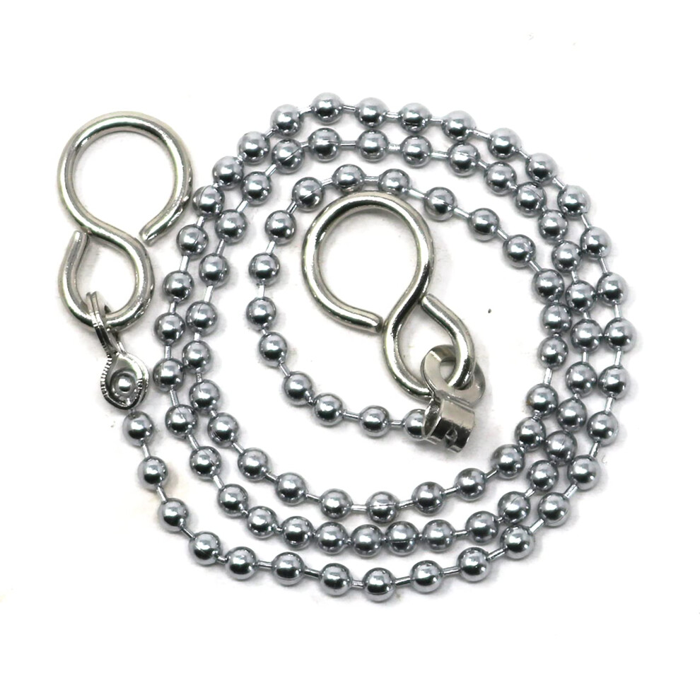 Ball Type Replacement Bath Sink Chain With Fitted S Hook Chrome Plated 450Mm (18") 5060609682224