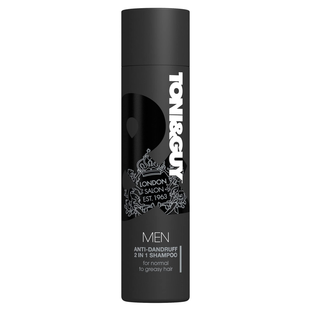 Men Anti Dandruff 2 in 1 Shampoo, Cleanses Greasy Hair and Soothes Itchy Scalp, 250ml