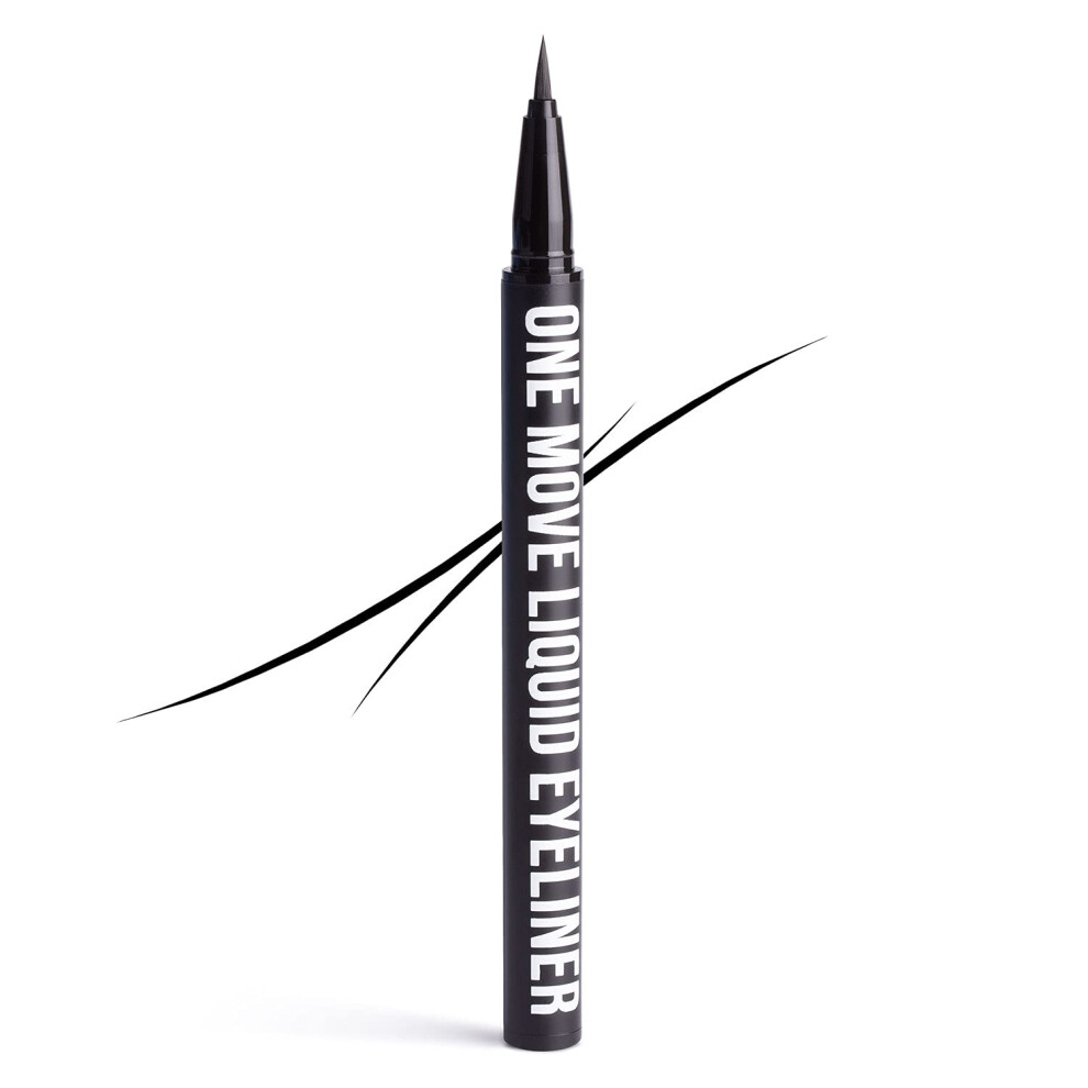 One Move Liquid Eyeliner | Black Gel Liner | Liquid Form | Waterproof | Quick-Drying | Smudge Proof | High Pigmentation | Vegan