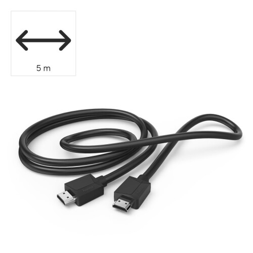Hama Cabo HDMI - Hama - 5.00 m - Conector macho HDMI-A - Blindado - Preto 1