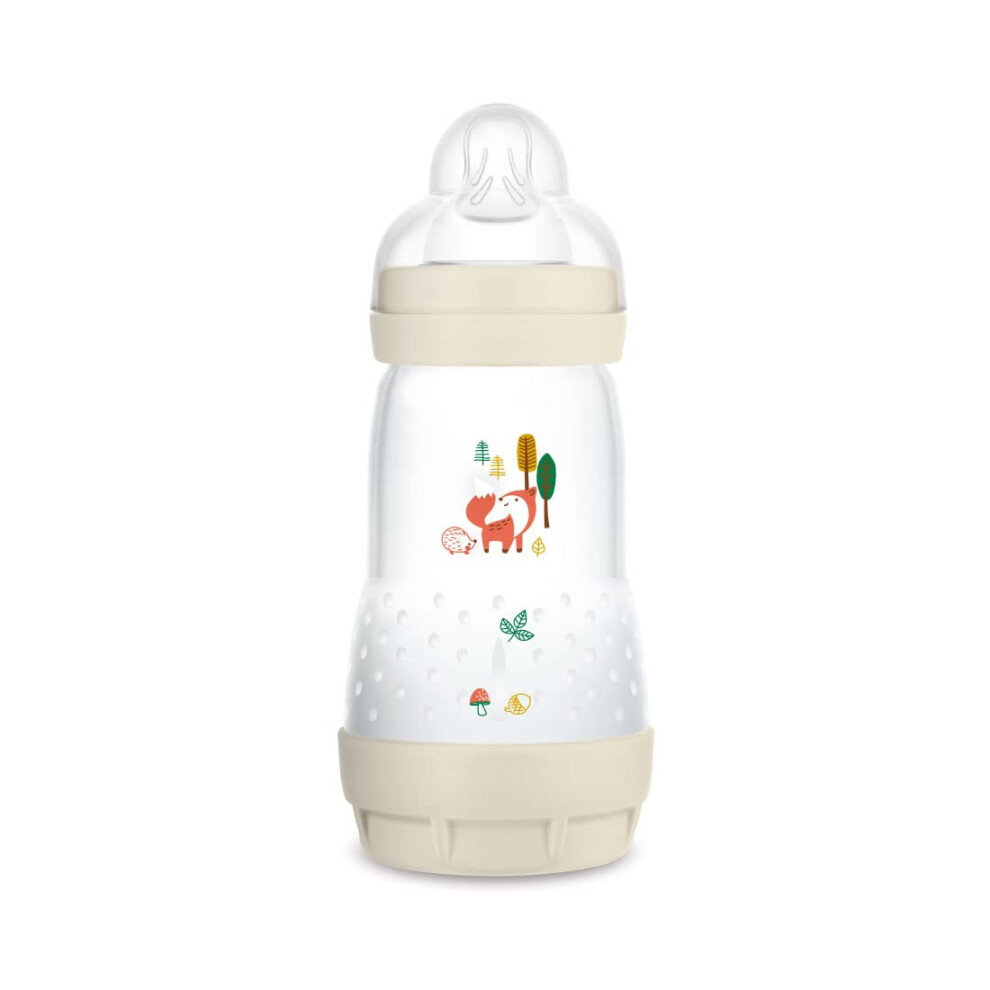 Easy Start Self-Sterilising Anti-Colic Baby Bottle with Size 2 Teat, 260 ml, Beige